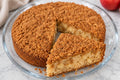 The Tea Room Apple Streusel Cake with a slice cut