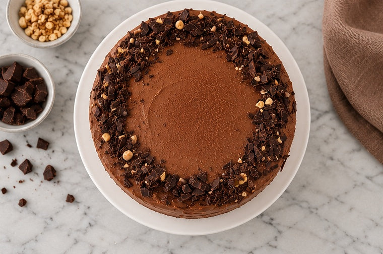 Overhead view of The Tea Room Clean Cocoa Cake
