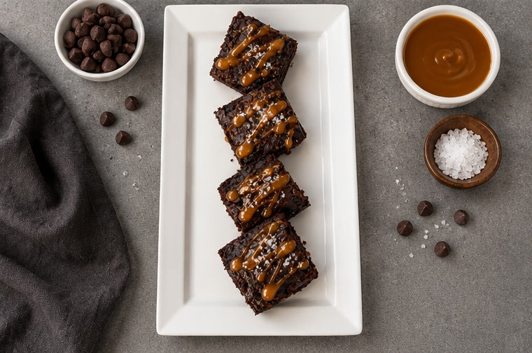 Overhead view of The Tea Room Salted Caramel Bars