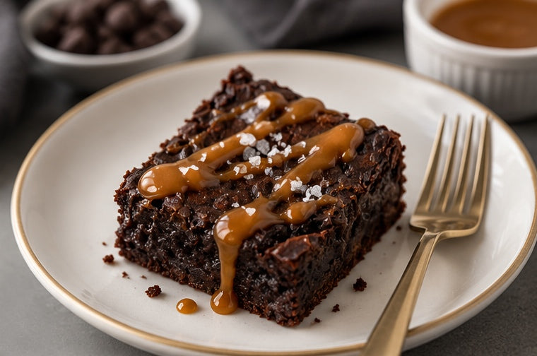 Single Salted Caramel Bar with caramel drizzle and sea salt