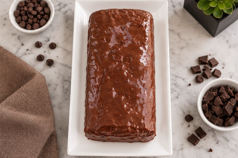 Overhead view of The Tea Room Triple Chocolate Loaf